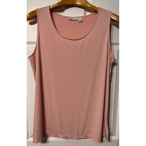 Susan Graver Liquid Knit Sleeveless Tank Top Pink Plus Size 1X Career Casual